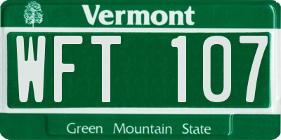 VT license plate WFT107