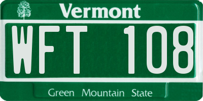 VT license plate WFT108