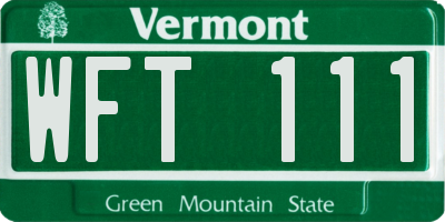 VT license plate WFT111