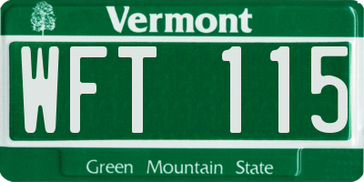 VT license plate WFT115