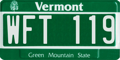 VT license plate WFT119