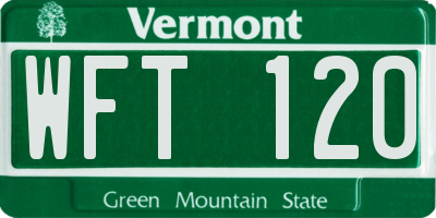 VT license plate WFT120