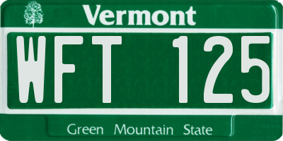 VT license plate WFT125
