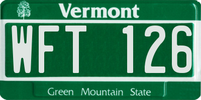 VT license plate WFT126