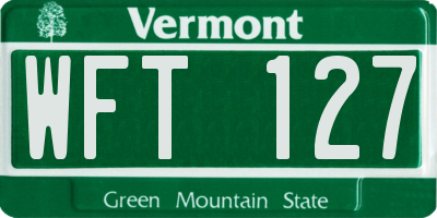 VT license plate WFT127
