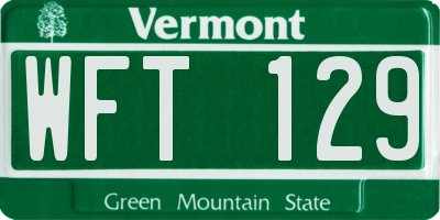 VT license plate WFT129