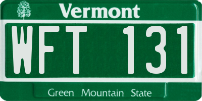 VT license plate WFT131