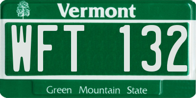 VT license plate WFT132