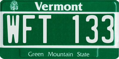 VT license plate WFT133