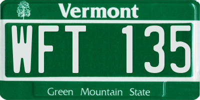 VT license plate WFT135