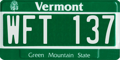 VT license plate WFT137
