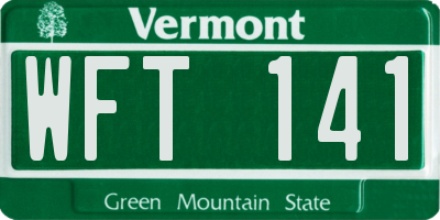 VT license plate WFT141