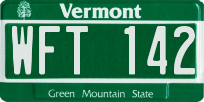 VT license plate WFT142