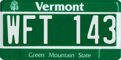 VT license plate WFT143