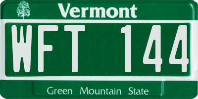 VT license plate WFT144