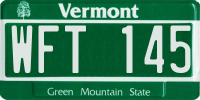 VT license plate WFT145