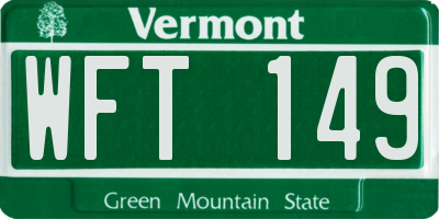 VT license plate WFT149