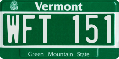 VT license plate WFT151