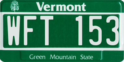 VT license plate WFT153