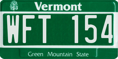 VT license plate WFT154