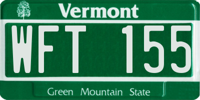 VT license plate WFT155