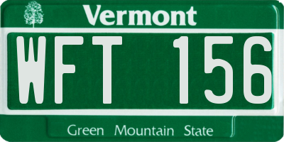 VT license plate WFT156