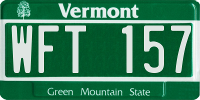 VT license plate WFT157