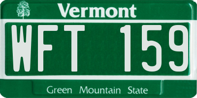VT license plate WFT159