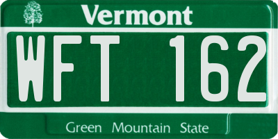 VT license plate WFT162