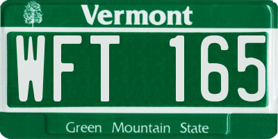 VT license plate WFT165