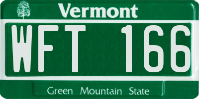 VT license plate WFT166