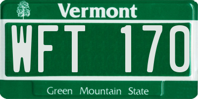 VT license plate WFT170
