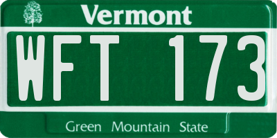 VT license plate WFT173