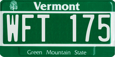 VT license plate WFT175