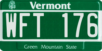 VT license plate WFT176