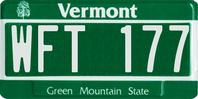 VT license plate WFT177