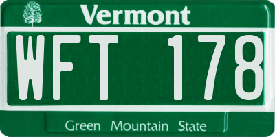 VT license plate WFT178