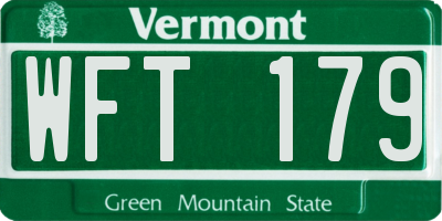 VT license plate WFT179