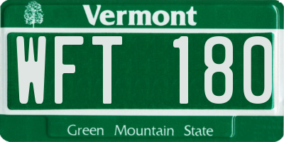 VT license plate WFT180