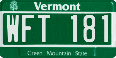 VT license plate WFT181