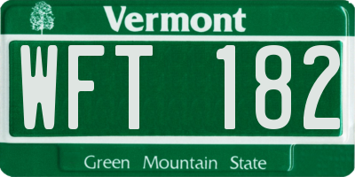 VT license plate WFT182