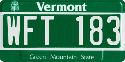 VT license plate WFT183
