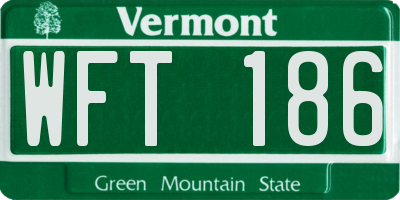 VT license plate WFT186