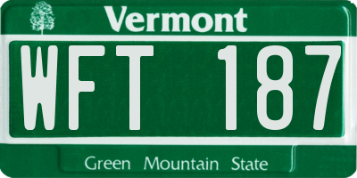 VT license plate WFT187