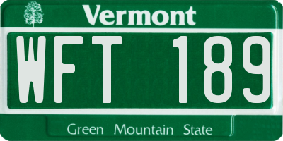 VT license plate WFT189