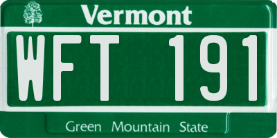VT license plate WFT191