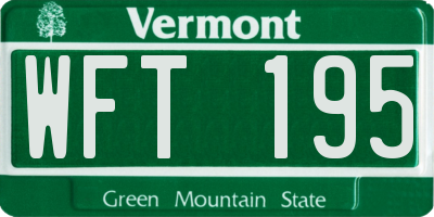 VT license plate WFT195