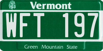 VT license plate WFT197