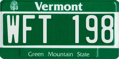VT license plate WFT198