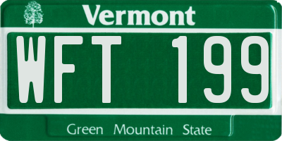 VT license plate WFT199